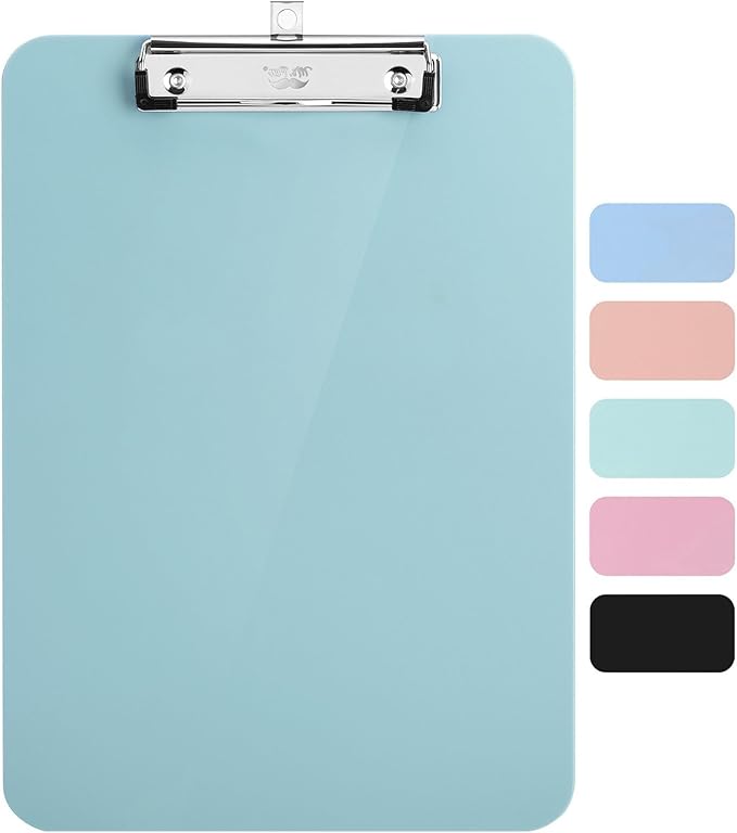 Mr. Pen- Plastic Clipboard, 12.5” x 9”, Pastel Green, Clipboard Plastic, Low-Profile Metal Clip with Retractable Hanging Hole