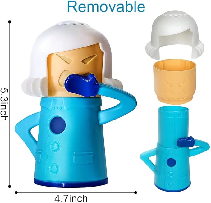 Abnaok 2PCS Angry Mama Microwave Cleaner with Chilly Mama Fridge Cleaner, Easily Clean in Minutes, Microwave cleaner Steam for Home or Office with English Manual