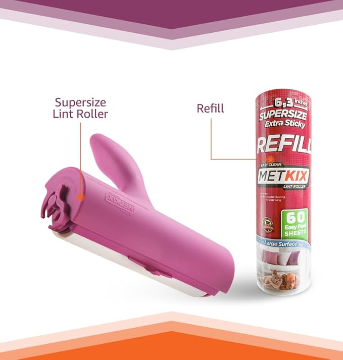 Refill for Metkix Supersize 6.3 inches Lint Roller 5 Packs Total 300 Sheets
