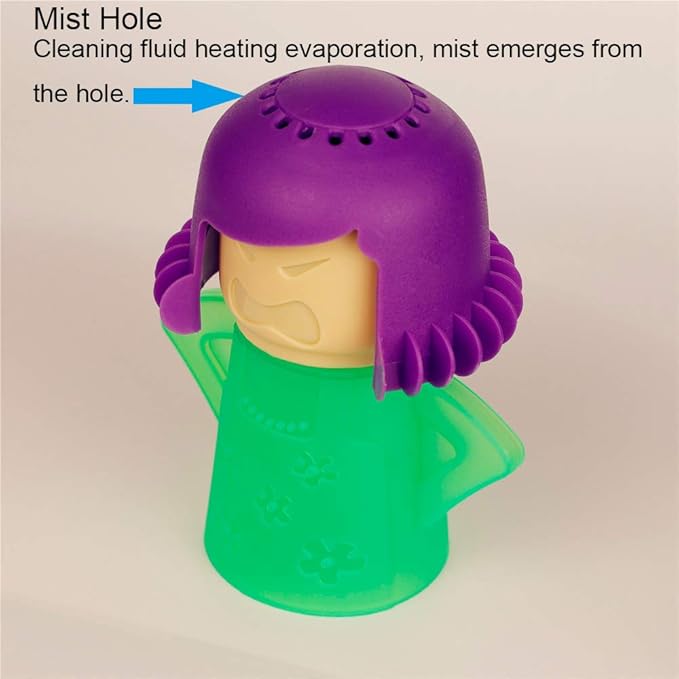 Asltw Angry Mama Microwave Oven Cleaner, Fast Action Steam Kitchen Gadget, Just Add Vinegar and Water (Green)