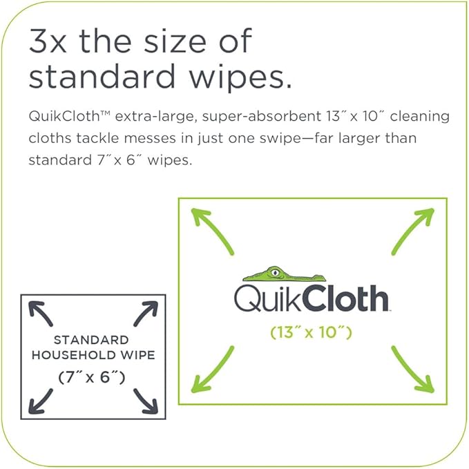 Quikcloth® Everyday Clean – Plant-Based, Gentle, Plastic-Free Cleaning Wipes for Home & Kitchen - Safe on Hands and Surfaces