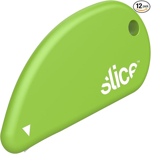 Slice Micro Safety Cutter, Safe Ceramic Box Cutter Lasting 11x Longer than Metal, Keychain Box Opener, 12 Pack