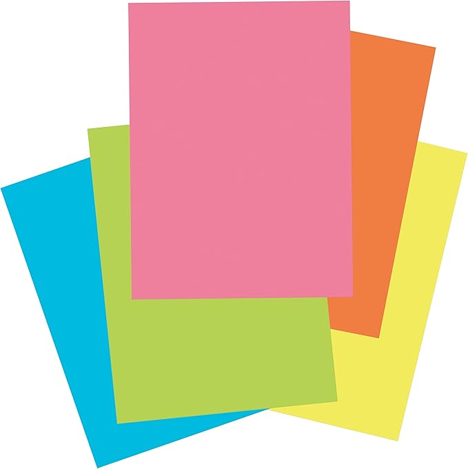 Tru-Ray Heavyweight Construction Paper, Hot Assorted Colors, 9" x 12", 50 Sheets & Construction Paper P103031, 10 Classic Colors, 9" x 12", 50 Sheets