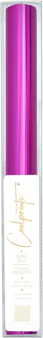 Coolprints Foil for Laminator and Laser Printer, Foil for Toner, Special Colors, Roll of 12.6 Inches x 32.8 Feet (Holographic Pink)