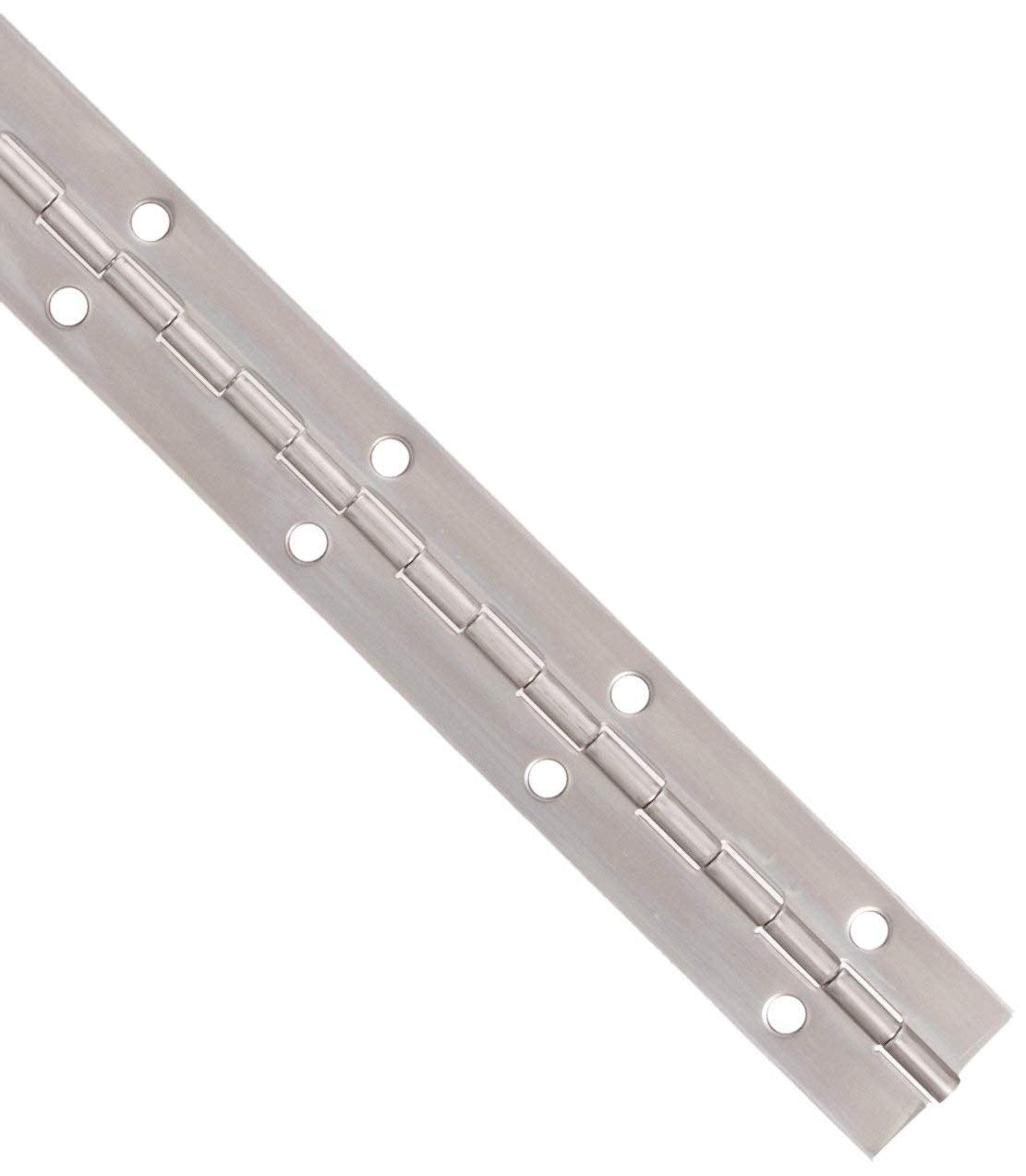 Stainless Steel Continuous Hinge with Hole, Bright Annealed Finish (4 Feet, 1-1/16 Inches)