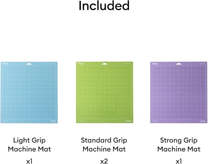 Cricut Cutting Mat Variety Pack (4 Count, 12in x 12in) - for Explore & Maker Machines - Includes 2 StandardGrip, 1 LightGrip, 1 StrongGrip