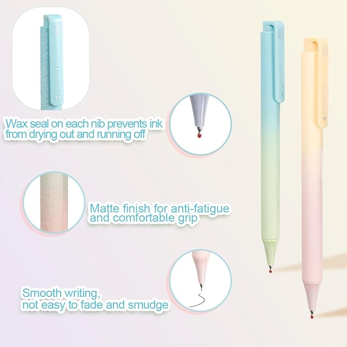 Gel Pens 5-Pack Quick-Dry Smudge-Resistant Ink, Writing Tools for School, Office, Creative Projects | Aesthetic Gift Set for Students/Teachers/Nurses/Professionals (Cotton Cloud)