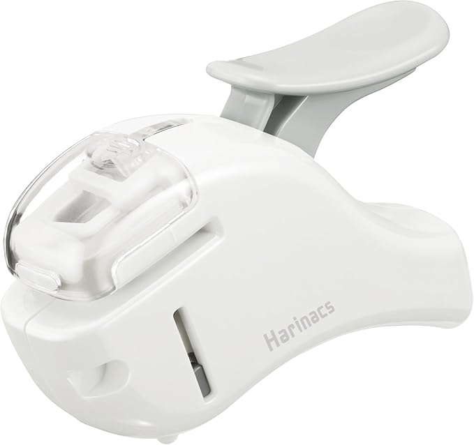 Kokuyo Stapleless Stapler, Harinacs Handheld Staple-Free, Up to 5 Sheets No Staple Binding, Portable Holeless Compact Alpha, Pale White, Japan Import (SLN-MSH305PW)