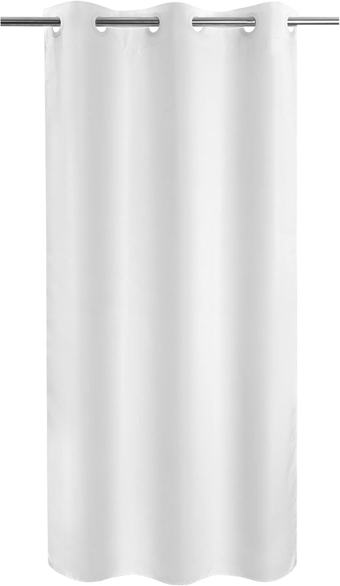 River Dream No Hook Stall Shower Curtain Microfiber Fabric - Soft 42" Width Shower Stall Curtain Hotel Grade, Waterproof & Machine Washable, White, 42x74