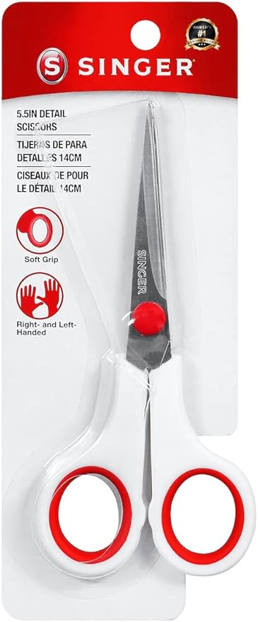SINGER 00448 5-1/2-Inch Sewing Scissors with Comfort Grip,