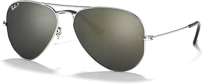 Ray-Ban RB3025 Metal POLARIZED Aviator Sunglasses For Men For Women +BUNDLE with ACCESSORY EYEWEAR KIT