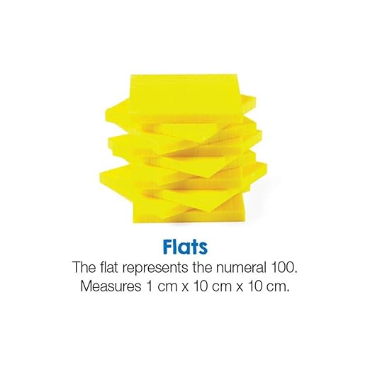 hand2mind Yellow Plastic Base Ten Blocks Flats Set, Place Value Blocks, Counting Cubes for Kids Math, Base Ten Blocks Classroom Set, Math Blocks Kindergarten, Base 10 Math Manipulatives (Set of 10)