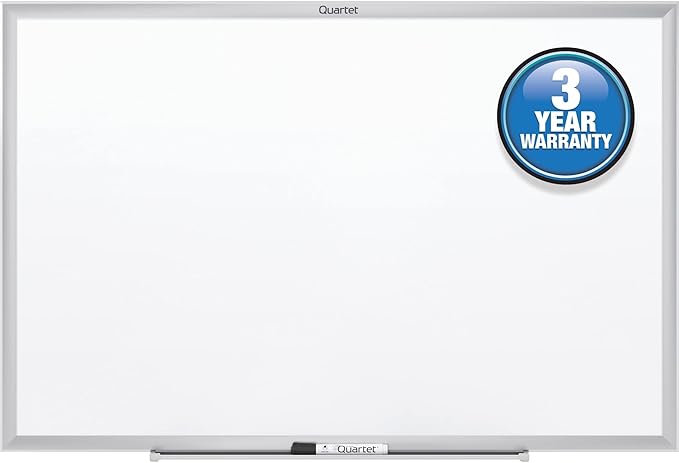 Quartet Whiteboard, Non-Magnetic Dry Erase White Board, 3' x 2', Total Erase, Silver Aluminum Frame (S533)