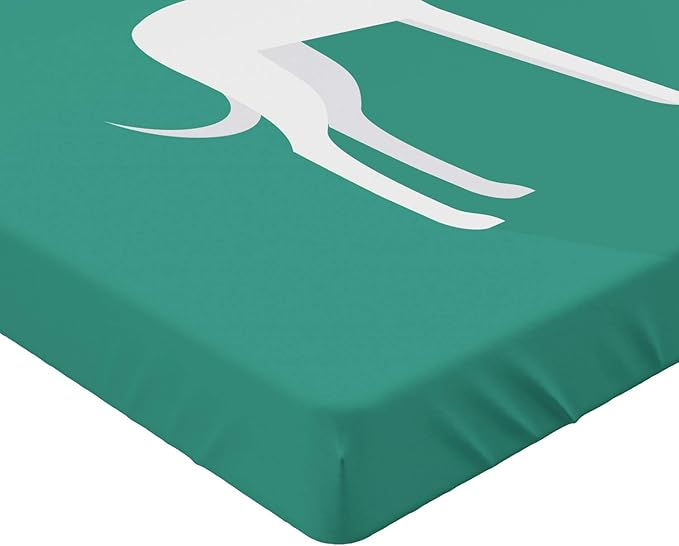 Ambesonne Dog Lover Fitted Sheet, Animal Lover Illustration Simplistic of Dog, Bed Cover with All-Round Elastic Deep Pocket for Comfort, Queen Size, Seafoam Grey