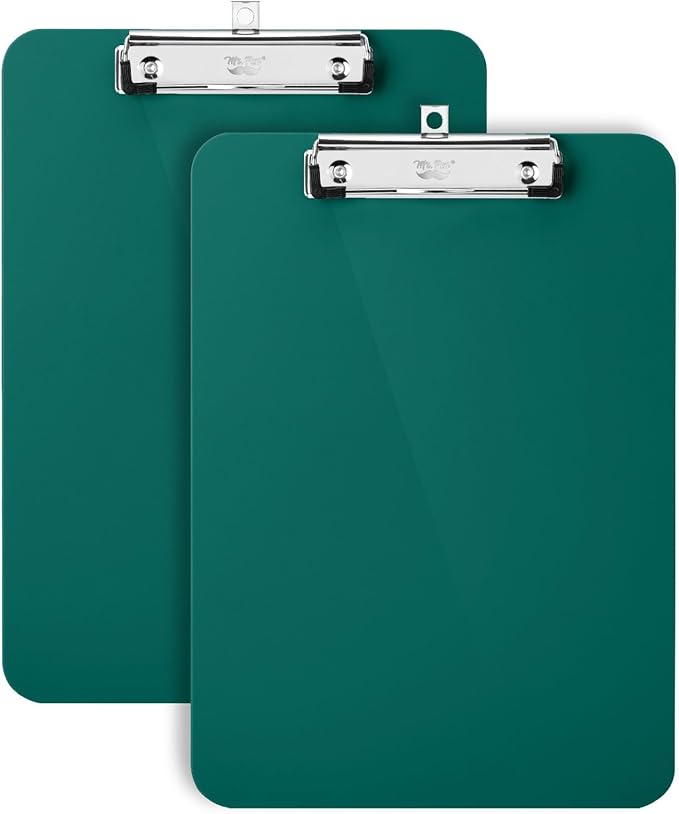 Mr. Pen- Plastic Clipboard, 12.5" x 9", 2 Pack, Clipboard Plastic, Low-Profile Metal Clip with Retractable Hanging Hole