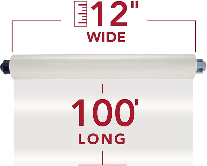 GBC EZLoad Blue End Cap Laminating Roll Film, Low Temp, Gloss, 12" x 100', 5 mil, 2 Pack (3000052EZ)