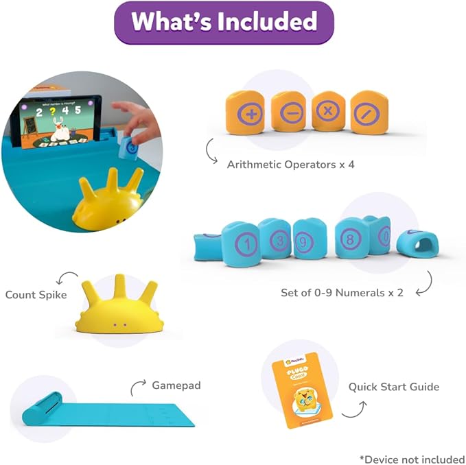PlayShifu Math Games for Kids 5–7 – Plugo Count | STEM Learning Toy with Numbers & Operators | Fun Interactive Math Kit | Christmas Gift for Children