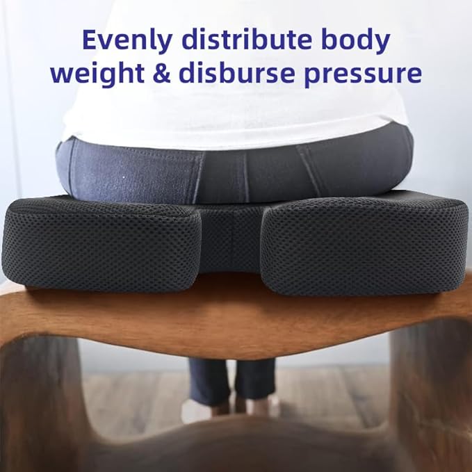 Office Chair Seat Cushion,Premium Memory Foam Chair Cushion for Long Sitting,Tailbone,Back,Sciatica,Coccyx Pain Relief Pillow Hip Butt Pad Cushion -for Office Chair,Car Seat,Wheelchair,Black