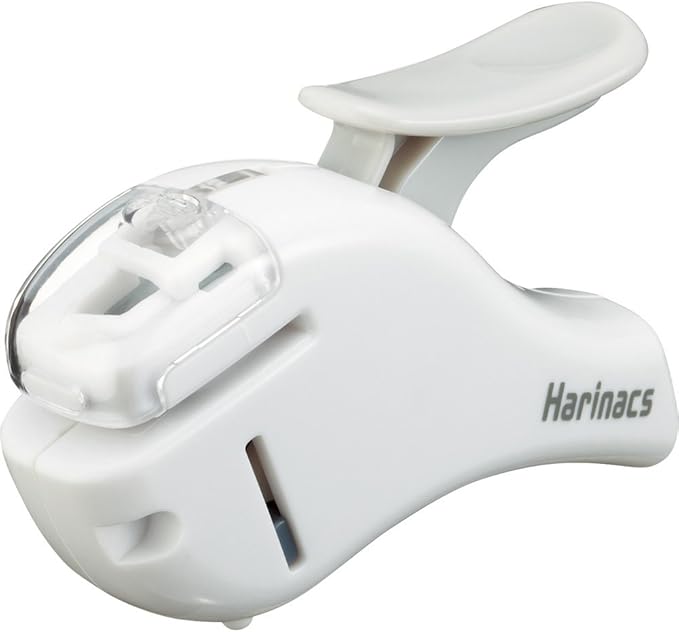 Kokuyo Stapleless Stapler, Harinacs Handheld Staple-Free, Up to 5 Sheets No Staple Binding, Portable Holeless Compact Alpha, White, Japan Import (SLN-MSH305W)