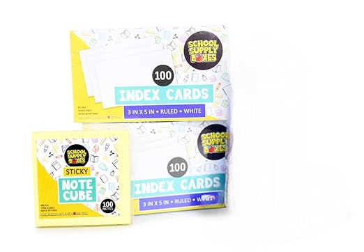 School Supply Boxes | High School Case (2 Boxes) | Back to School Essentials Kit for Students & Teachers | Includes 1" Binders, College-Ruled Notebooks, Highlighters, Markers, & More