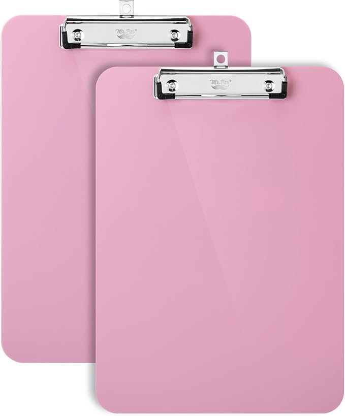 Mr. Pen- Plastic Clipboard, 12.5" x 9", 2 Pack, Clipboard Plastic, Low-Profile Metal Clip with Retractable Hanging Hole