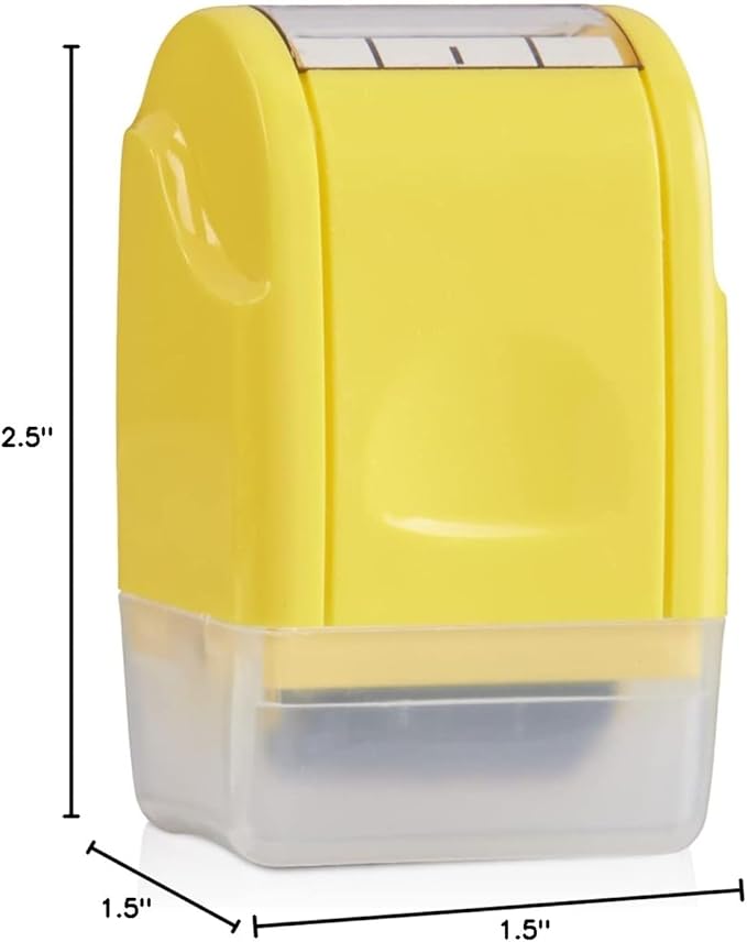 LEGILINER 1/2" Dashed Handwriting Line (Yellow) Teacher Stamp – Tri-Line Dashed Pattern. Classroom & Home Use. Refillable Ink Writing Practice Roller Stamp.