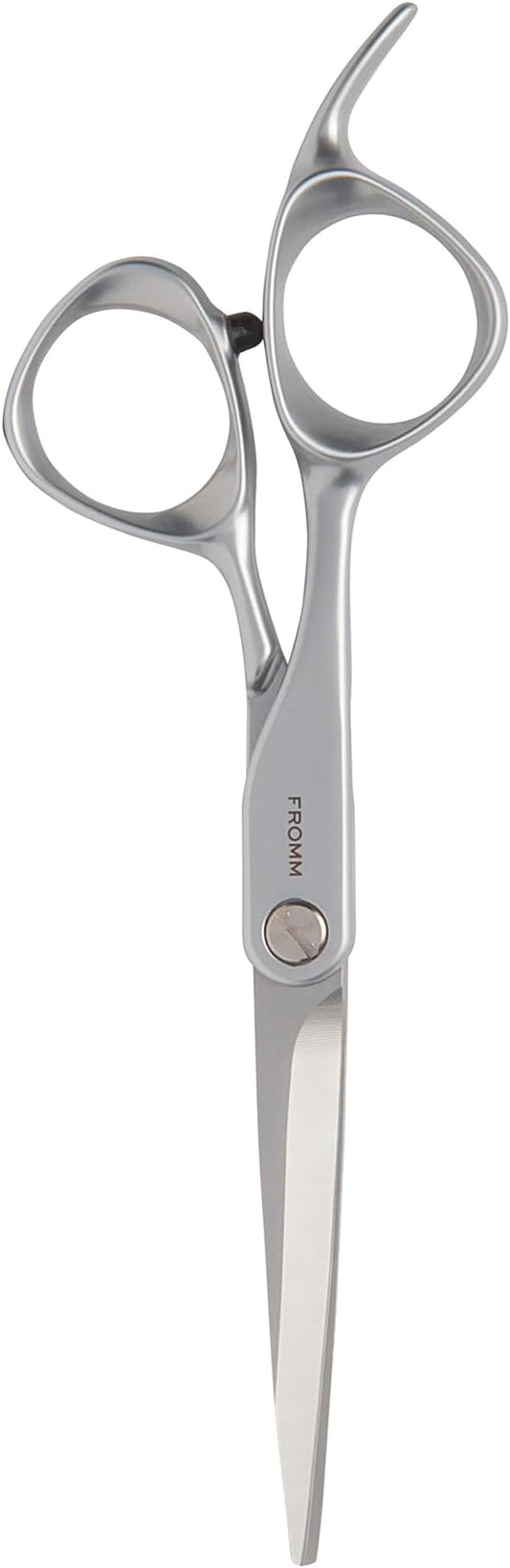 Fromm Professional Transform 5.75" Left-Hand Extra Smooth Hair Cutting Shears on Wet & Dry in Matte Silver Japanese Steel Scissors with Beveled Blade for Experienced & Expert Stylists