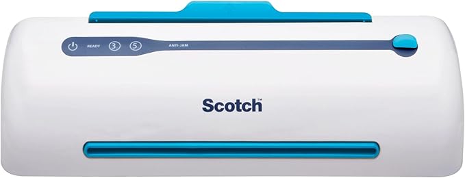 Scotch PRO TL906 Thermal,Laminator Machine,1 Laminating Device,White/Blue,Laminate Recipe Cards,Photos,Documents,for Home,Office,or School Supplies,9 in,(Pack of 2)