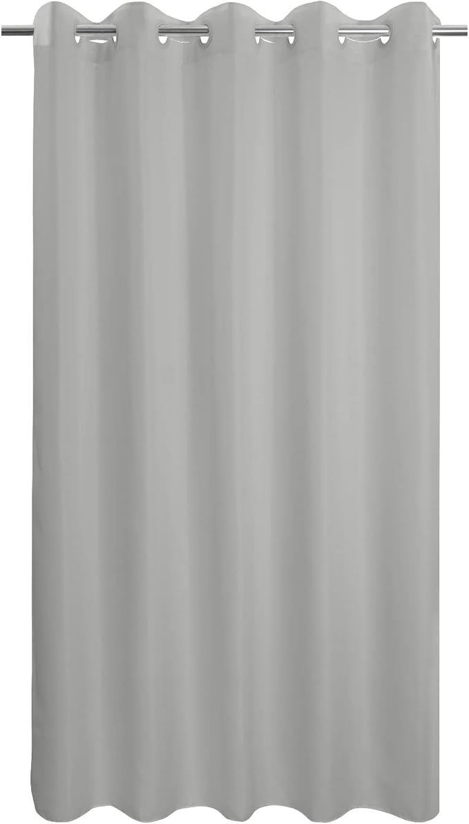 River Dream Extra Long No Hook Grey Shower Curtain or Liner Soft Microfiber - 84" Length Fabric Shower Curtain Liner Set, Machine Washable & Water Repellent, Gray, 71x86