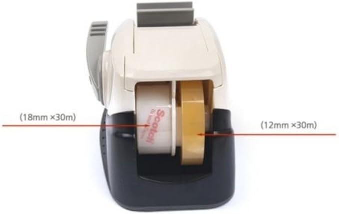 3M Desktop Dual_2 Acrylic Sticky Tape Dispenser Core, Self_Auto Cutter Tape Holder (Orange)