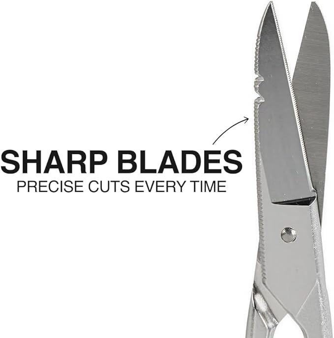 Klein Tools 2100-8 Free-Fall Electrician Snips, Made in USA, 6.25-Inch Stainless Steel Scissors with Stripping Notches, Fully Serrated Blade, Extended Handle, Electrical and Heavy-Duty Applications