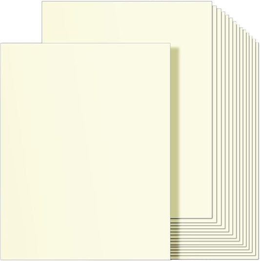 Ohuhu Cream-Colored Cardstock Paper, 100 Sheets - 8.5" x 11" Heavyweight 80 lb/216 gsm Card Stock for Crafts and DIY Card Making