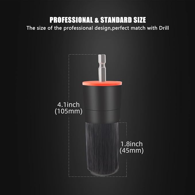 SPTA Drill Brush Attachment, 5 Pcs Mixed Hair Drill Brush Head Set, Auto Detail Set, Replacement Car Detail for Cleaning Interior or Exterior, Used on Electric, Electric Driver