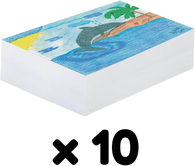 Pacon Plain White Newsprint Paper, 9" x 12", Pack of 500 Sheets, Case of 10 Packs, 5000 Sheets Total
