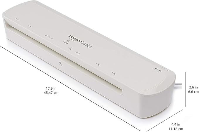 Amazon Basics 12-Inch Thermal Laminator Machine, Easy to Use for Home Office or School,White