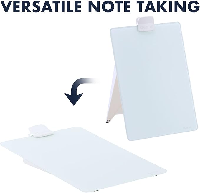 Quartet Glass Whiteboard Desktop Easel, 9" x 11", Dry Erase Surface, Clean Erase, Includes 1 Dry Erase Marker, White (GDE119)