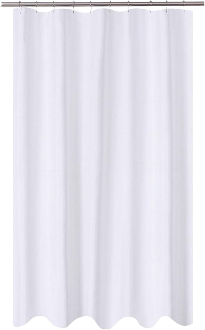 N&Y HOME Fabric Shower Curtain Liner Extra Long Stall Size 54 Width by 80 Length inches, Hotel Quality, Washable, White Bathroom Curtains with Grommets, 54x80