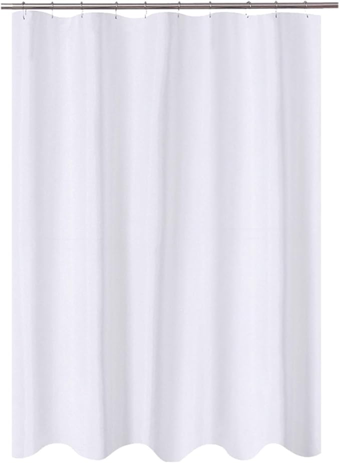 N&Y HOME Fabric Shower Curtain Liner 60 x 72 inches Bath Stall Size, Hotel Quality, Washable, Water Repellent, White Bathroom Curtains with Grommets, 60x72