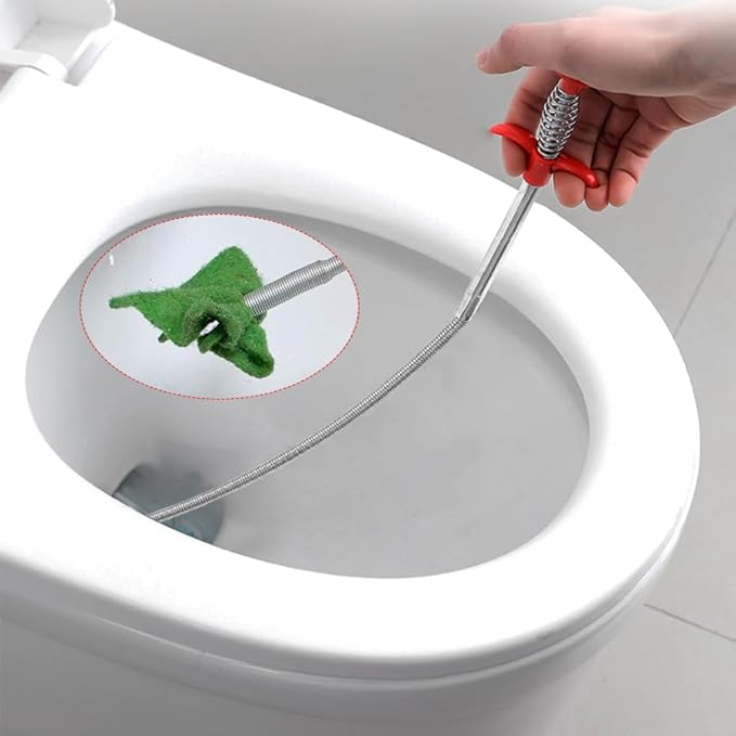Flexible Grabber Claw Pick Up Reacher Tool with 4 Claws, Drain Snake Hair Clog Remover Tool, Bendable Hose Pickup Reaching Assist Tool for Litter Pick, Toilet, Sewer, Shower, Kitchen Sink (24 Inch)