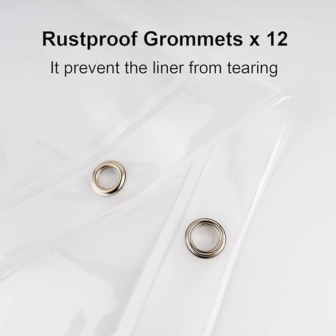 EurCross 9G Clear Extra Long Shower Curtain Liner 72 x 84 inches Long with 5 Magnets, Transparent Heavy Duty Weighted PEVA Plastic Shower Curtains Liner for Shower Bathroom