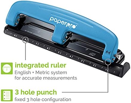 Bostitch Office EZ Squeeze™ Reduced Effort 3-Hole Punch, 12 Sheets, Blue (2103)