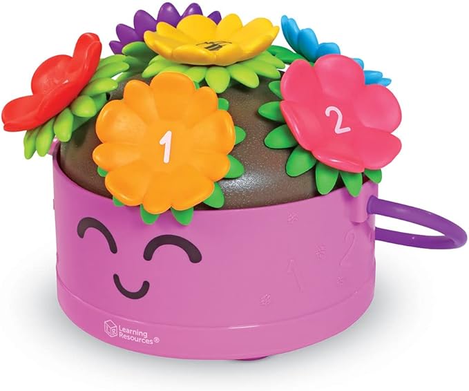 Learning Resources Poppy the Count & Stack Flower Pot - 15 Pieces, Ages 18+ Months, Toddler Fine Motor and Sensory Toys, Preschool Activity, Montessori