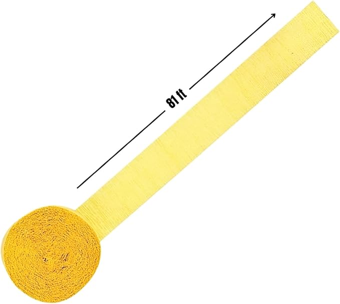 Yellow Sunshine Crepe Paper Roll - 81' (1 Count) - Great for Stunning DIY Crafts, Party Decor, and More