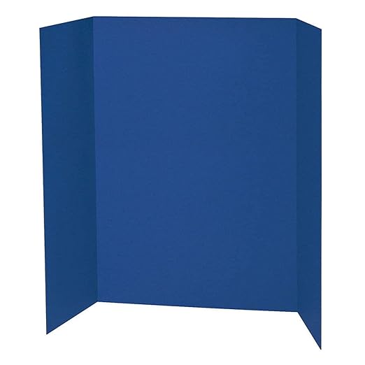Spotlight 1 Ply Trifold Display Board, 48" Width x 36" Height, Blue