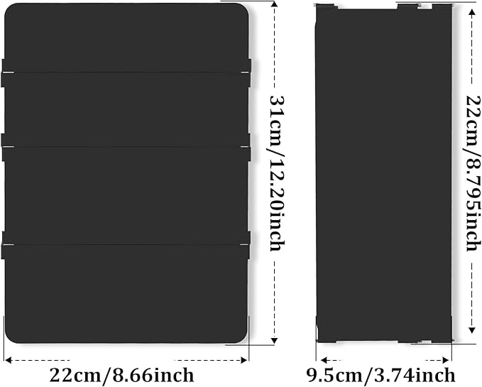 Nursing Clipboard Foldable-4 Layers Aluminum Nurse Foldable Clipboard Nursing Medical Edition Cheat Sheets, Pocket Size Pen Clip for Nurses Students School and Doctors-Black