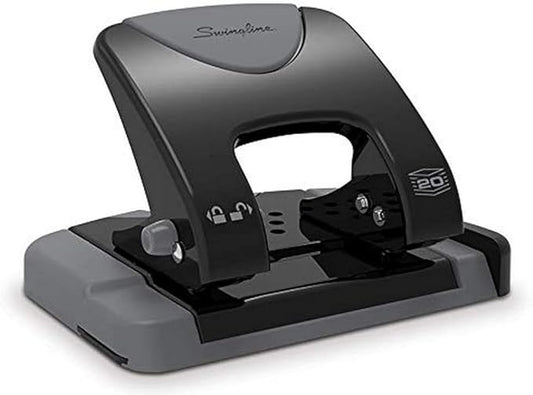 Swingline 2 Hole Punch, Hole Puncher, SmartTouch with Edge Guide, 20 Sheet Punch Capacity, Low Force Required, Black/Gray, 6 Pack (74135CS)