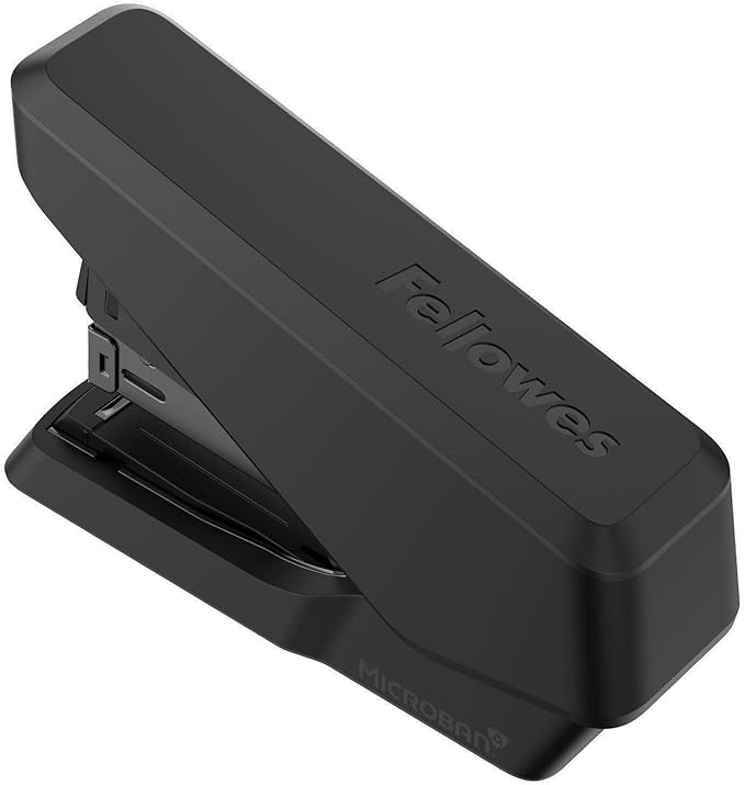 Fellowes LX860 EasyPress Half Strip One Touch Desk Stapler, 40 Sheet Capacity - Black