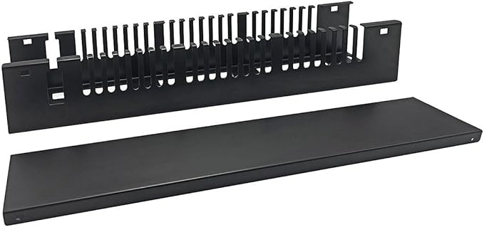 Monoprice 2U Metal Rackmount Cable Management Panel - 1.58 Feet - Black, Protects Cables, Promotes Good Airflow, Easy Grouping of Cables, Cable Organization