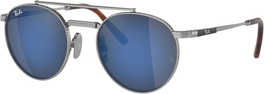 Ray-Ban Unisex Rb8237 Round II Titanium Round Sunglasses