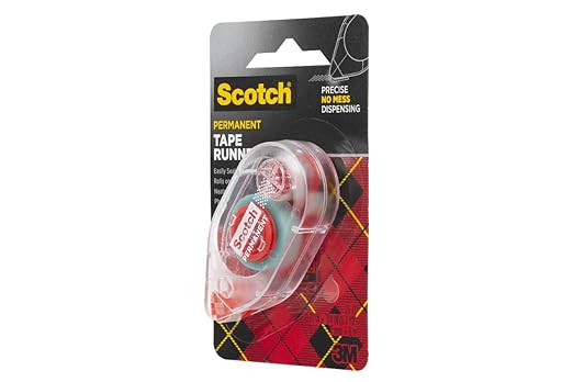 Scotch 6061 Scotch Double Sided Adhesive Roller Tape Runner, Permanent, Acid-Free, Photo-Safe Adhesive for Scrapbooking, Photo Mounting, and Crafts, 0.27 in x 26 ft per Roller, Pack of 4